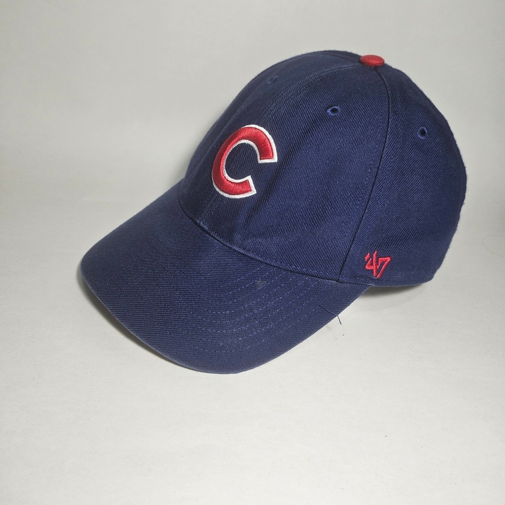 47 Brand Chicago Cubs Hat Navy Blue Red C Logo Adjustable Baseball Cap OSFA